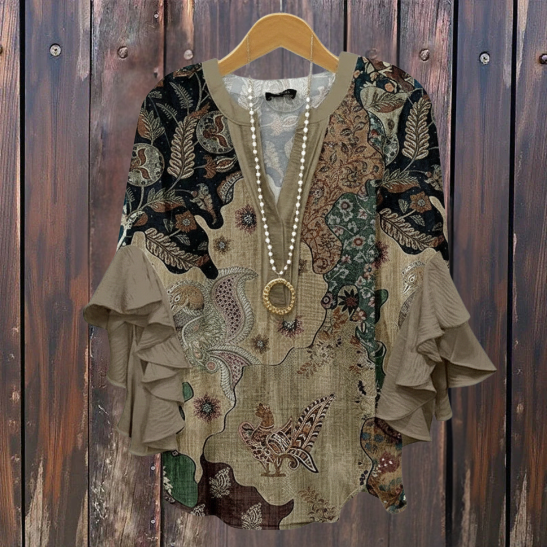 Elin™ | Elegant blus med mönster