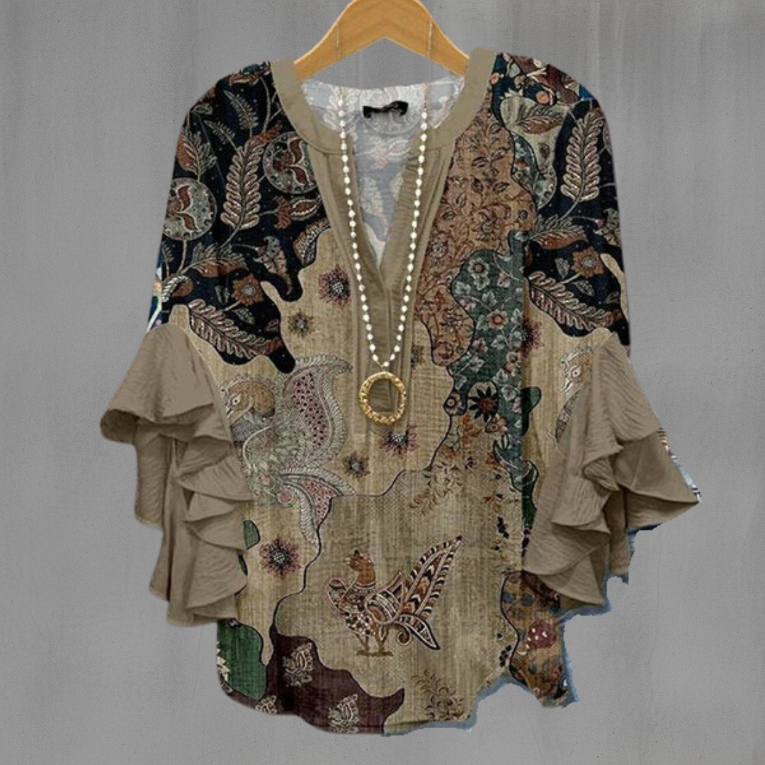 Elin™ | Elegant blus med mönster