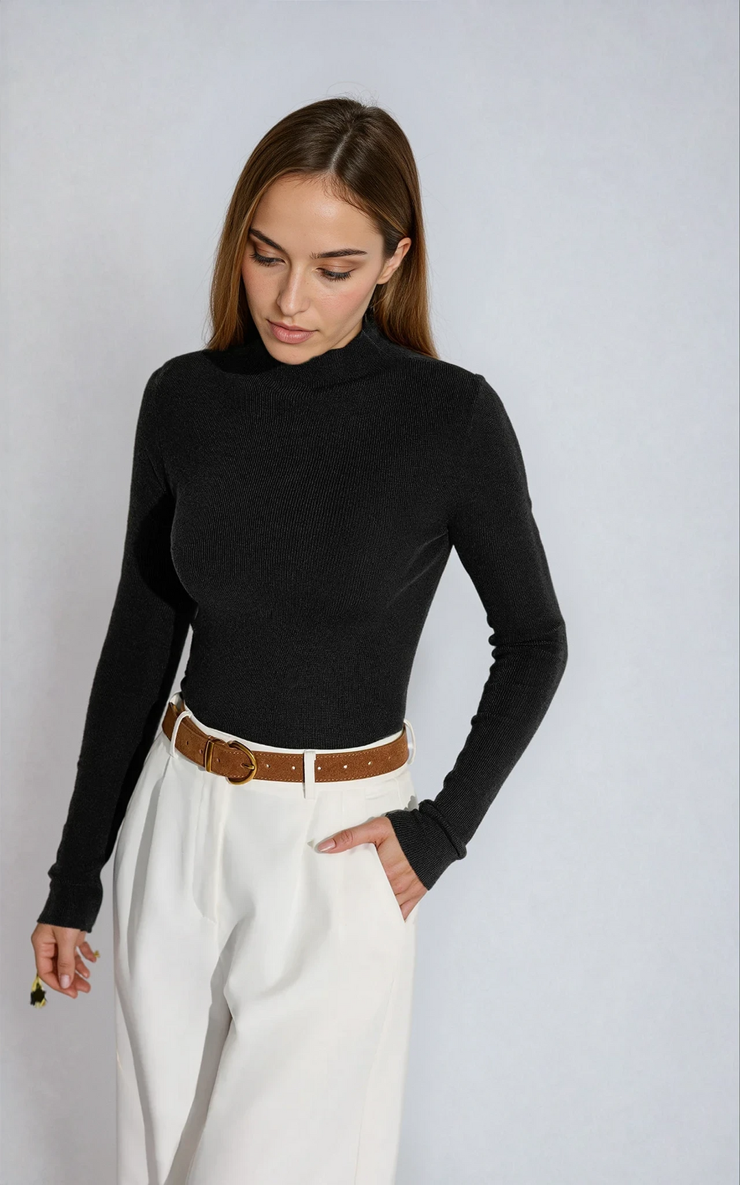 Mock Neck Knit Top